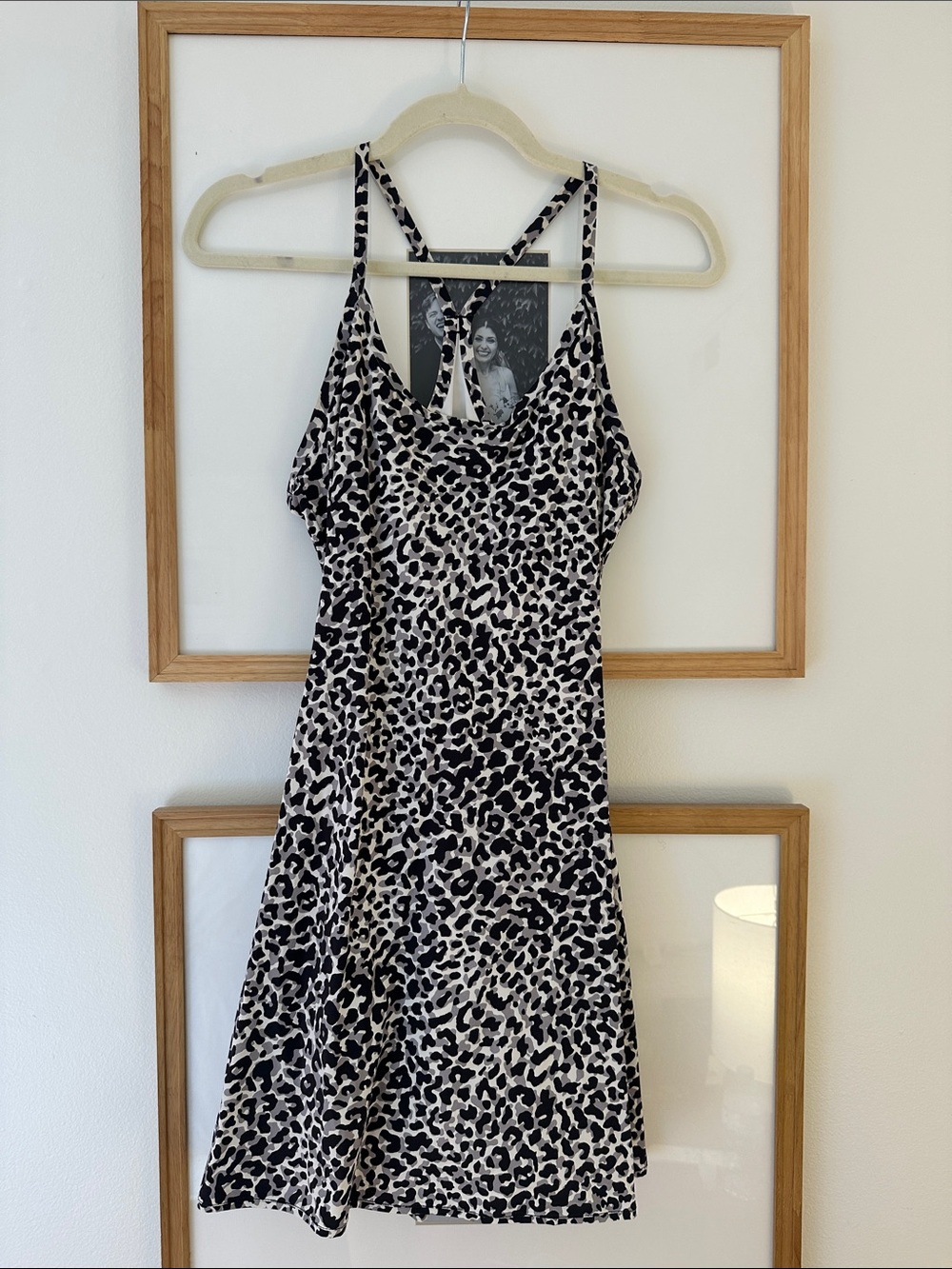 Outdoor Voices Black and White Leopard Print Exercise Dress